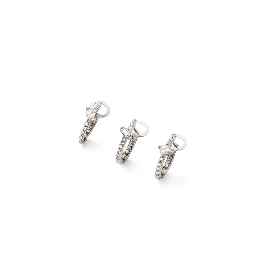 Three mini gold hoop earrings BALANCE | SET 3 OVAL XSAU18B CT 0,41